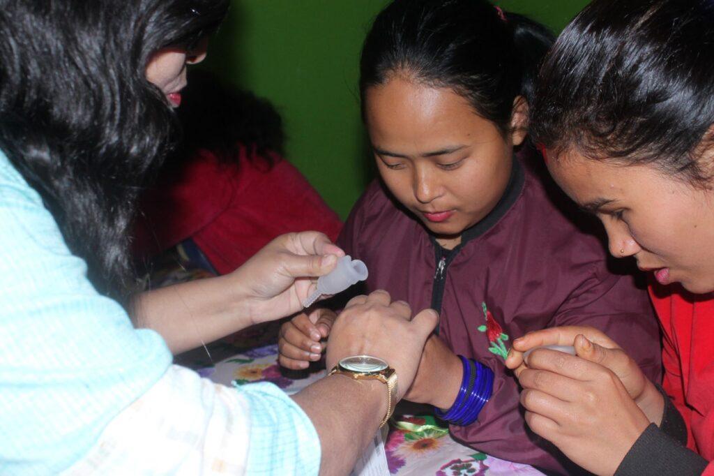 One of our Participant exploring moon cup