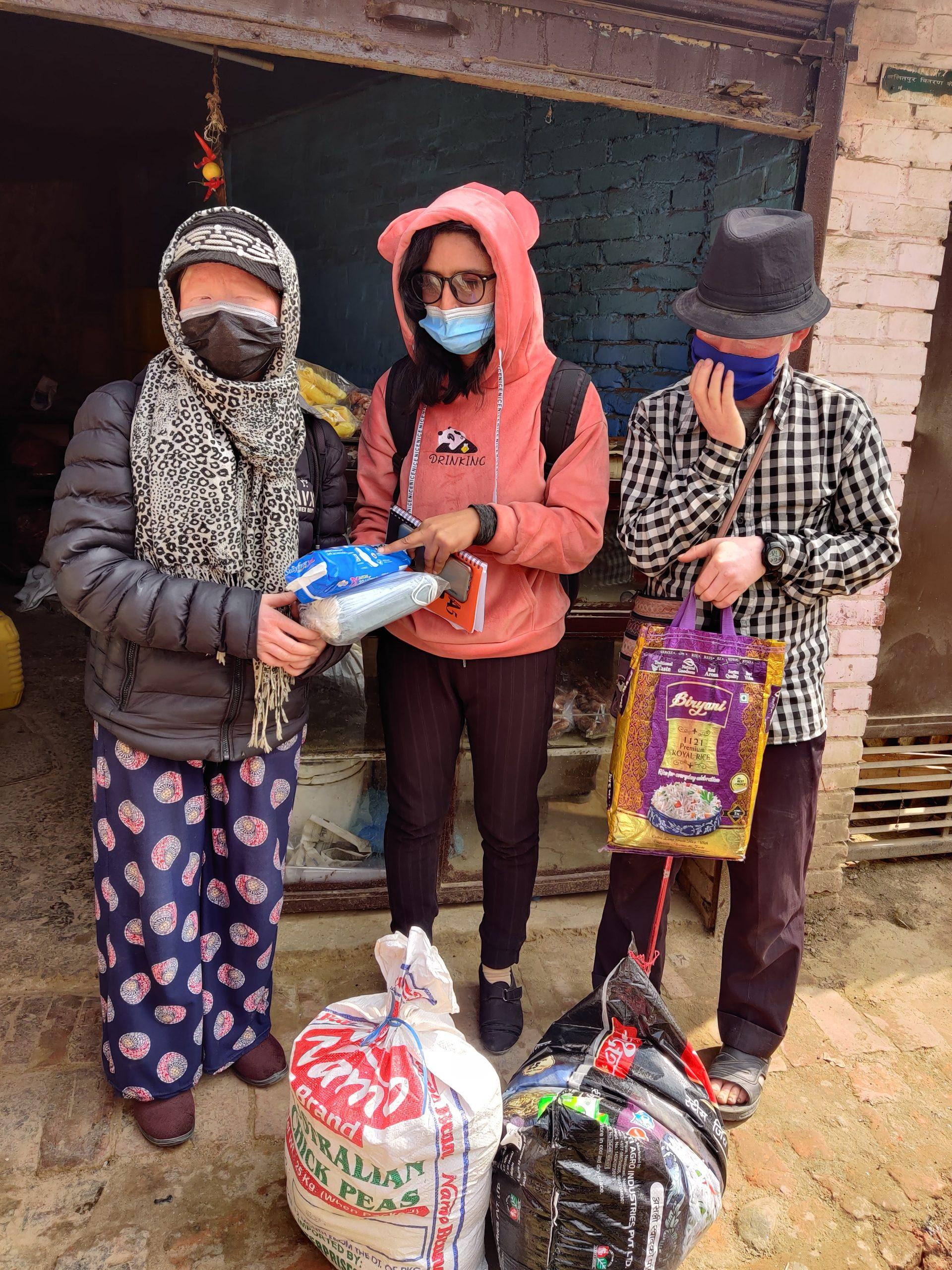Food and Hygiene Kit distribution to the COVID affected families of visually impaired women