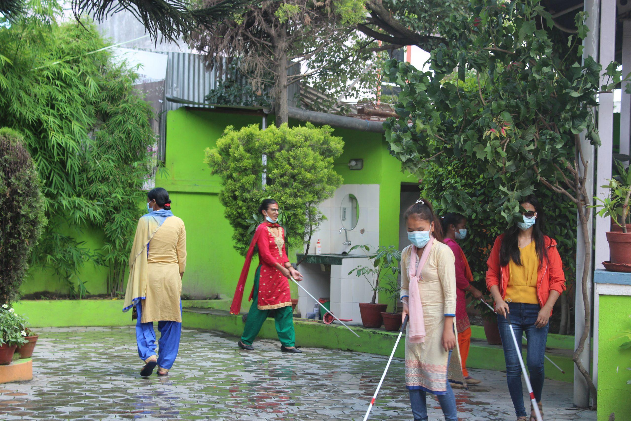 Orientation and mobility training for Visually impaired women's.