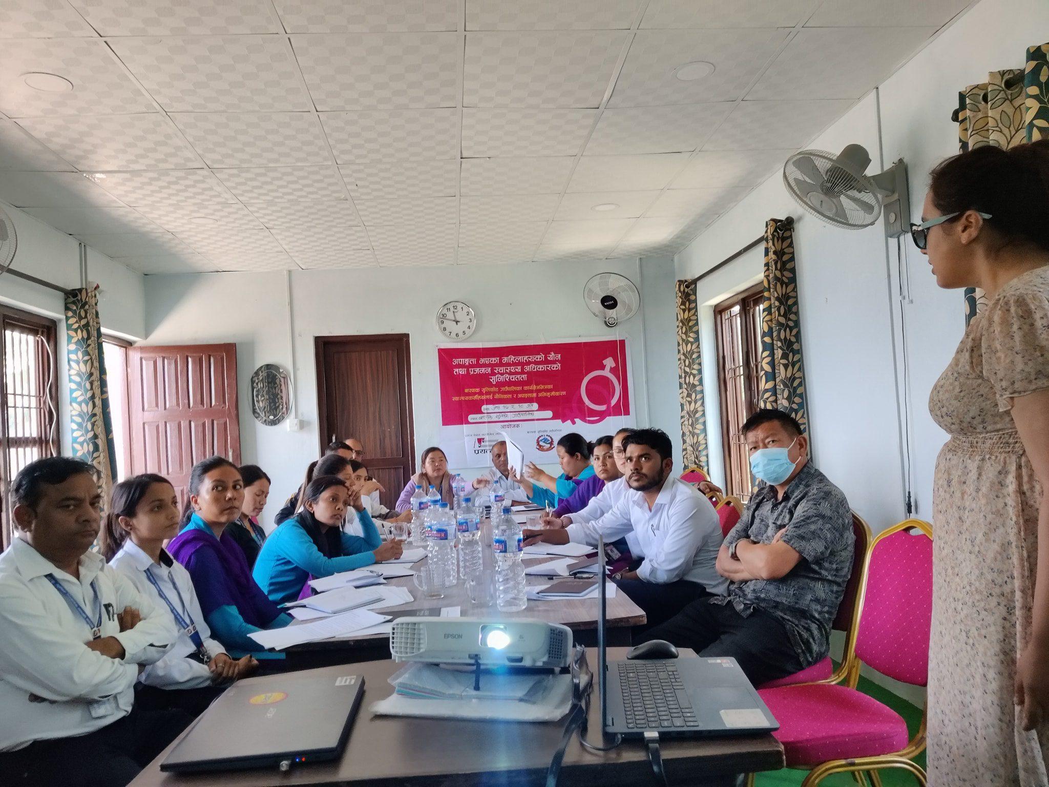 Orientation on Disability and Sexuality for health workers