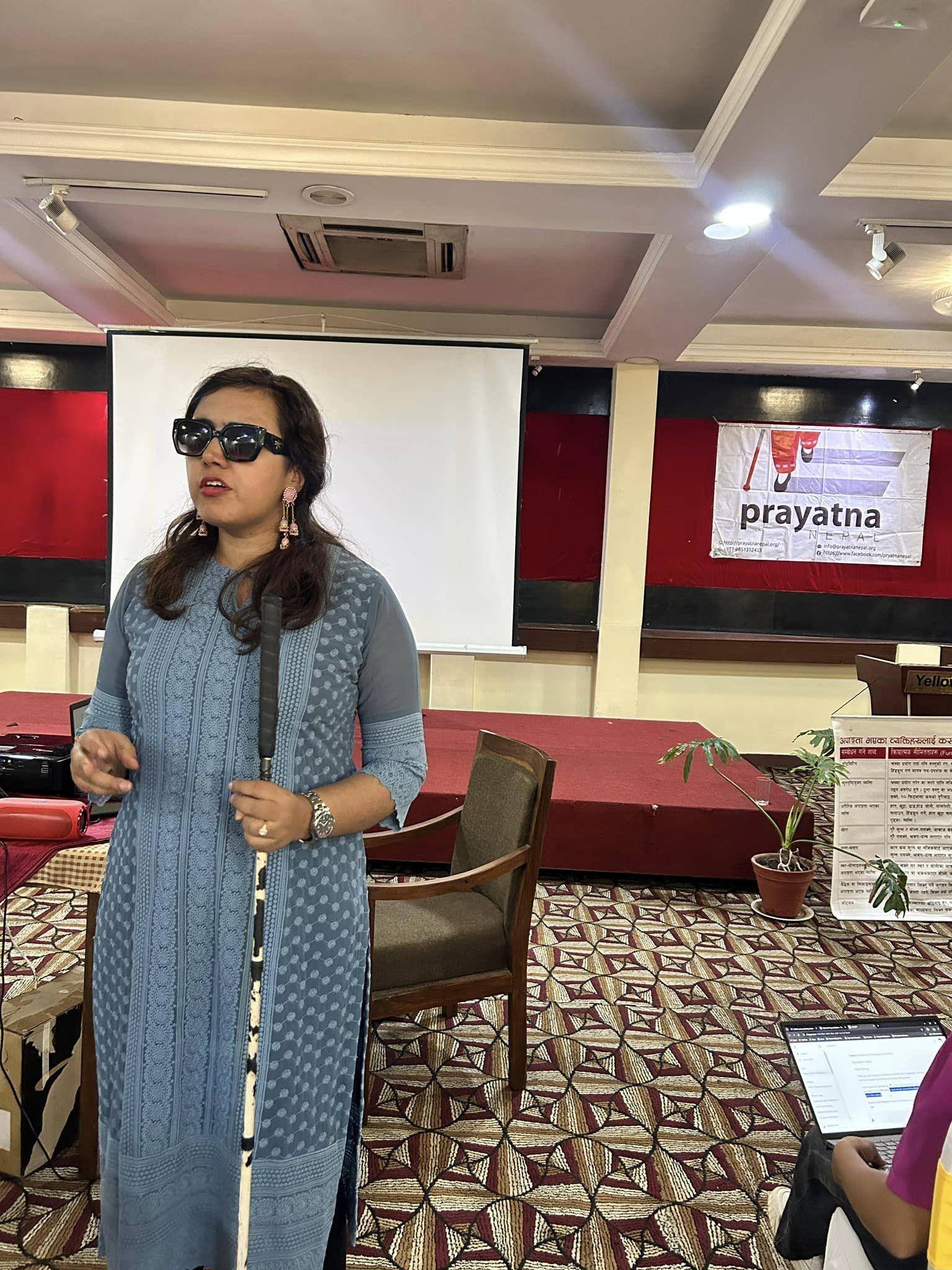 Ms. Sarita Lamichhane facilitating session on concept, types and model of disability.