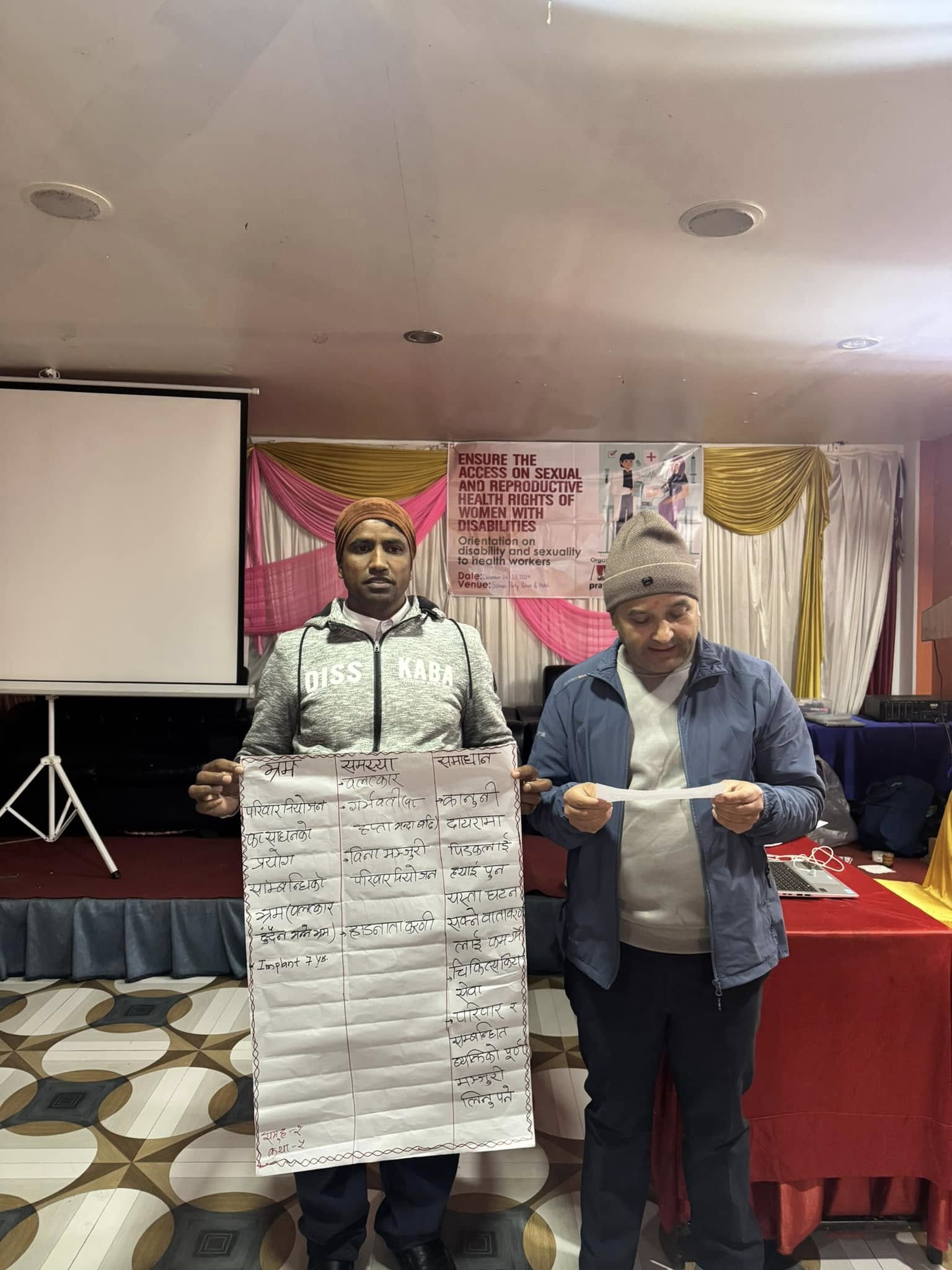 Orientation on disability and sexuality to health workers